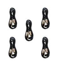 Kit 5 Cabo Audio 2 Rca X P10 Estéreo Mxt 1.8 Metro Ouro