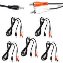 Kit 5 Cabo Auxiliar P2 Macho X Rca Macho Audio 1,8 metros P/ Som / Tv / Home Theater Audio Video Ata Kit 5 Cabo Auxiliar P2 Macho X Rca Macho Audio 1,8 metros P/ Som / Tv / Home Theater Audio Video Ata