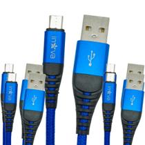 Kit 5 cabo celular 3.1a super flexivel usb tipo-c 1mt inova azul
