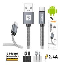 Kit 5 Cabo Dados E Carregamento Micro Usb V8 Ponta De Mola