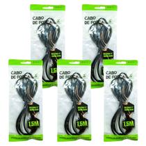 Kit 5 Cabo de Força Energia Barbeador de Cabelo 5.4mm 110/220v 2 Pinos