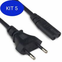 Kit 5 Cabo De Força Para Rádio E Lanternas Plug Padrão Cab-Wa19