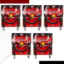 Kit 5 Cabo De Microfone Balanceado Xlr Macho Para Xlr Femea 1m Metro - Pulse Eletrolon