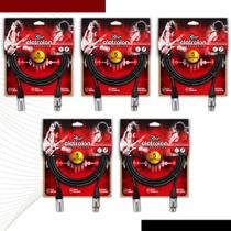 Kit 5 Cabo De Microfone Balanceado Xlr Macho Para Xlr Femea 5m Metros - Pulse Eletrolon