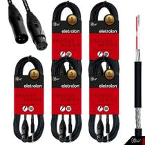 Kit 5 Cabo De Microfone P10 Mono Para Xlr Fêmea 10m Metros - Eletrolon Kit 5 Cabo De Microfone P10 Mono Para Xlr Fêmea 10m Metros - Eletrolon