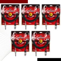 Kit 5 Cabo De Microfone P10 Mono Para Xlr Fêmea 10m Metros - Pulse Eletrolon Kit 5 Cabo De Microfone P10 Mono Para Xlr Fêmea 10m Metros - Pulse Eletrolon