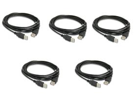 Kit 5 Cabo Extensão Usb 5 Metros 2.0 Extensor Macho Fêmea
