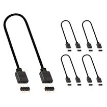 Kit 5 cabo extensor argb 3 pinos 5v - 30cm fan e fita de led Kit 5 cabo extensor argb 3 pinos 5v - 30cm fan e fita de led
