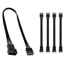 Kit 5 cabo extensor cooler fan 3 ou 4 pinos pwm 25cm