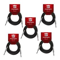 KIT 5 Cabo Guitarra P10/P10 5 Metros MXT