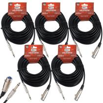 Kit 5 Cabo Microfone Xlr Canon P10 Mono Violão 10m Metros