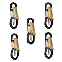 Kit 5 Cabo P10 X P10 3M Instrumento Samurai Roxtone