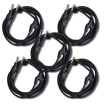 Kit 5 Cabo P2 Estereo + 2 P10 Macho Mono 3.05M Mac Cabos