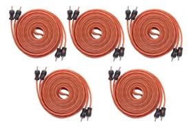 Kit 5 Cabo RCA 4 Vias KX3 5 Metros - Laranja