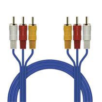 Kit 5 Cabo Reforçado Áudio Vídeo 3rca X 3rca Transferência Tv Dvd