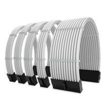 Kit 5 cabo sleeved branco extensor fonte 1-atx 2-cpu 2-gpu Kit 5 cabo sleeved branco extensor fonte 1-atx 2-cpu 2-gpu