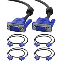 Kit 5 Cabo VGA para Monitor Projetor e PC 1.5M Alta Qualidade no Sinal Vídeo Kit 5 Cabo VGA para Monitor Projetor e PC 1.5M Alta Qualidade no Sinal Vídeo