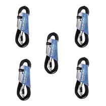 Kit 5 Cabo Xlr X P10 3M Microfone Samurai Roxtone
