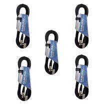 Kit 5 Cabo Xlr X Xlr 3M Canon Microfone Samurai Roxtone