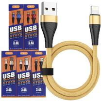 Kit 5 Cabos Carregador 2 Metros Lightning Original Inova Kit 5 Cabos Carregador 2 Metros Lightning Original Inova