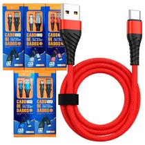 Kit 5 Cabos Carregador 2 Metros Tipo C Reforçado Original Inova