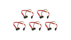 Kit 5 cabos conexao sata flat+força p/dvd-rw note