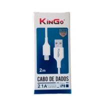 Kit 5 Cabos de Dados Lightning Kingo Branco 2 metros 2.1A