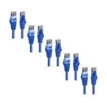 Kit 5 Cabos de rede Cat6 Patch Cord Internet Montado 1m Azul Kit 5 Cabos de rede Cat6 Patch Cord Internet Montado 1m Azul
