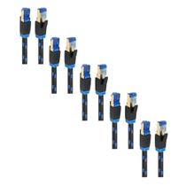 Kit 5 Cabos de Rede Cat8 patch cord RJ45 malha de nylon 1,5m Kit 5 Cabos de Rede Cat8 patch cord RJ45 malha de nylon 1,5m