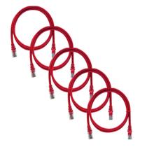 Kit 5 cabos de rede patch cord cat6 1m Original Furukawa Cor do Cabo:Azul Kit 5 cabos de rede patch cord cat6 1m Original Furukawa Cor do Cabo:Azul