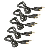 Kit 5 cabos p2 + p2st 2,0m preto