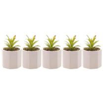 Kit 5 Cachepot Cimento Suculenta Artificial Branco 10x15cm Wolff Vaso Pequeno Decorativo Casa Escritórios Kit 5 Cachepot Cimento Suculenta Artificial Branco 10x15cm Wolff Vaso Pequeno Decorativo Casa Escritórios