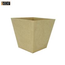 Kit 5 Cachepot Liso Borda Reta 13,5x13,5 Mdf Madeira