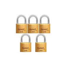 Kit 5 Cadeado Mesmo Segredo 20MM Papaiz Segurança Latão