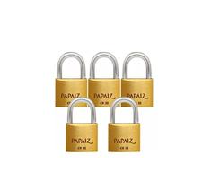 Kit 5 Cadeado Mesmo Segredo 30MM Papaiz Segurança Latão