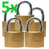 Kit 5 cadeados 32mm 3 chaves multiuso segurança +resistente importado Kit 5 cadeados 32mm 3 chaves multiuso segurança +resistente importado