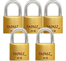 Kit 5 Cadeados Segredos Iguais 30mm Papaiz