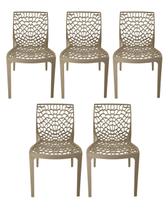 Kit 5 Cadeira Gruvyer Nude Sala de jantar Restaurantes Kit 5 Cadeira Gruvyer Nude Sala de jantar Restaurantes