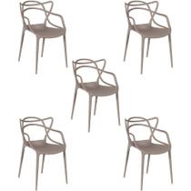 Kit 5 Cadeiras Allegra Empilhável com Inmetro Magazine Decor - Fendi