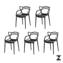 Kit 5 Cadeiras Allegra Master Ana Maria Preta Sala Cozinha Jantar - Waw Design