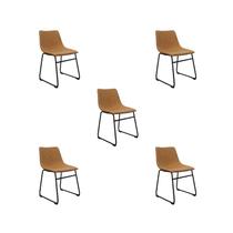 Kit 5 Cadeiras Bruna Caramelo Poliuretano