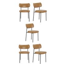 Kit 5 Cadeiras Camila Para Sala Jantar Gourmet em Aço EdeCasaMoveis