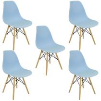 Kit 5 Cadeiras Charles Eames Eiffel Wood Design Varias Cores