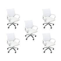 Kit 5 Cadeiras de Escritório Begonia Mesh Ergonômico Branco - Oficial Webshop
