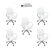 Kit 5 Cadeiras de Escritório Begonia Tela Mesh Ergonômica com Ebook Kit 5 Cadeiras de Escritório Begonia Tela Mesh Ergonômica com Ebook