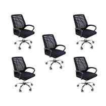 Kit 5 Cadeiras de Escritório Esteirinha Mesh Ergonômica Kit 5 Cadeiras de Escritório Esteirinha Mesh Ergonômica