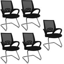Kit 5 Cadeiras de Escritório Interlocutor Tela Mesh Santiago Kit 5 Cadeiras de Escritório Interlocutor Tela Mesh Santiago