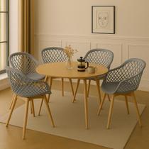 Kit 5 Cadeiras de jantar Empório Tiffany Web Pé Wood Kit 5 Cadeiras de jantar Empório Tiffany Web Pé Wood