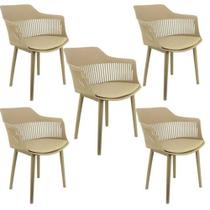 Kit 5 Cadeiras De Jantar Montreal Marcela Design Moderno Liso Nude Kit 5 Cadeiras De Jantar Montreal Marcela Design Moderno Liso Nude