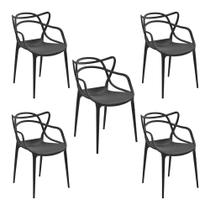 Kit 5 Cadeiras Decorativas Sala e Cozinha Feliti (PP) Preto G56 - Gran Belo